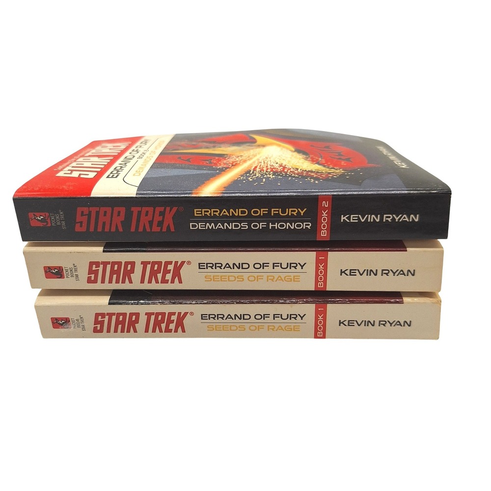 Star Trek Errand of Fury Book Lot Kevin Ryan Seeds of Rage Demands of Honor 3 PB